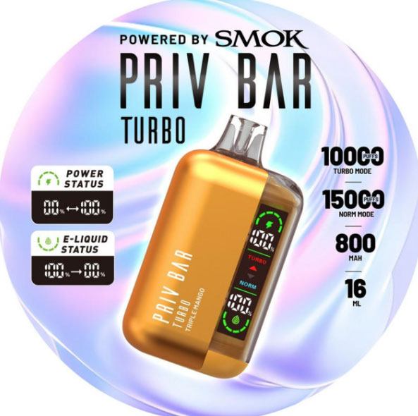 SMOK Priv Bar Turbo 15000 พอตใช้แล้วทิ้ง อัจฉริยะอัดแน่นไปด้วยคุณภาพ