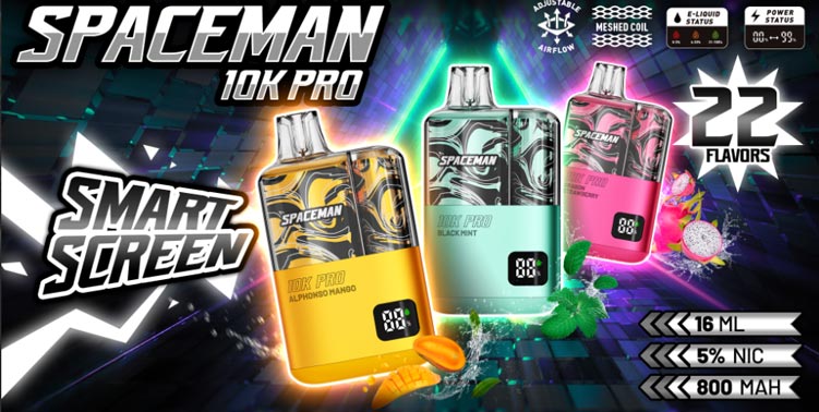 พอตใช้แล้วทิ้ง Spaceman 10k Pro ปรับฟิลสูบง่าย ใช้งานอย่างปลอดภัย